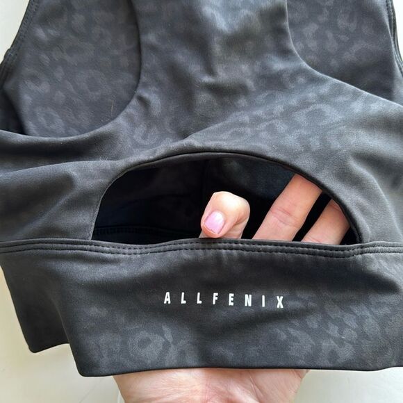 All Fenix Women Black Liquid Leopard Racerback Sporty Sports Bra Top‎ Size Small - Picture 5 of 13